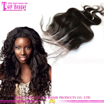 Brazilian hair weave 3 part silk base closure top quality 3 way part closure